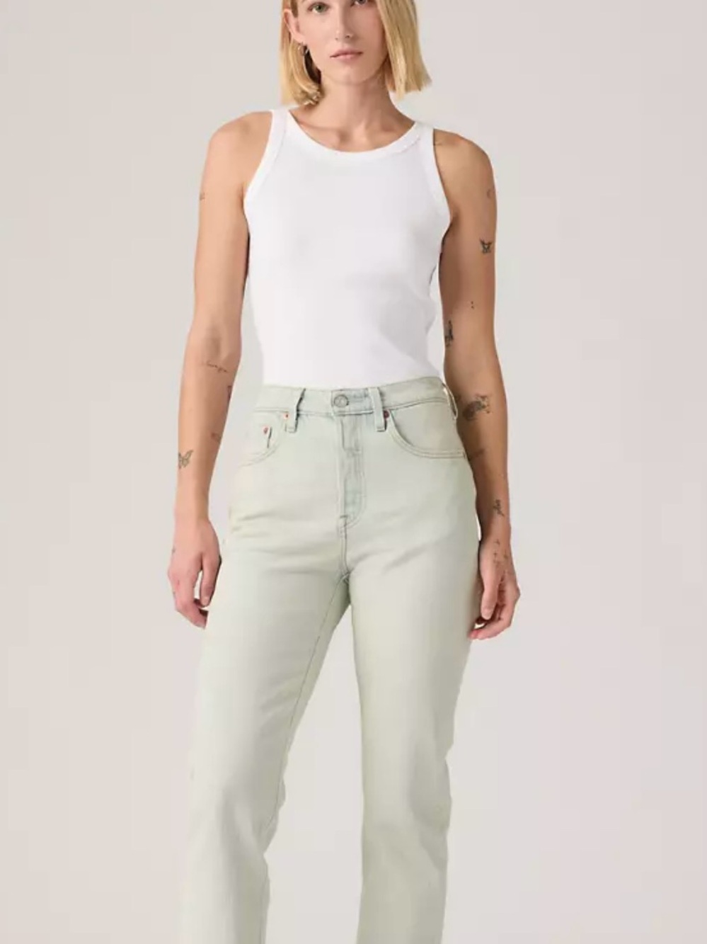 Levi’s Straight Leg Mid Rise , Light green/ sage hue Jeans